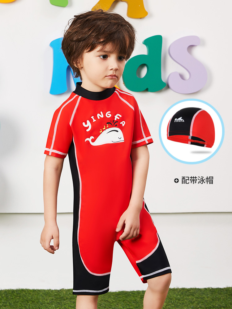 Y0512,短袖男童連體泳衣,圖片2
