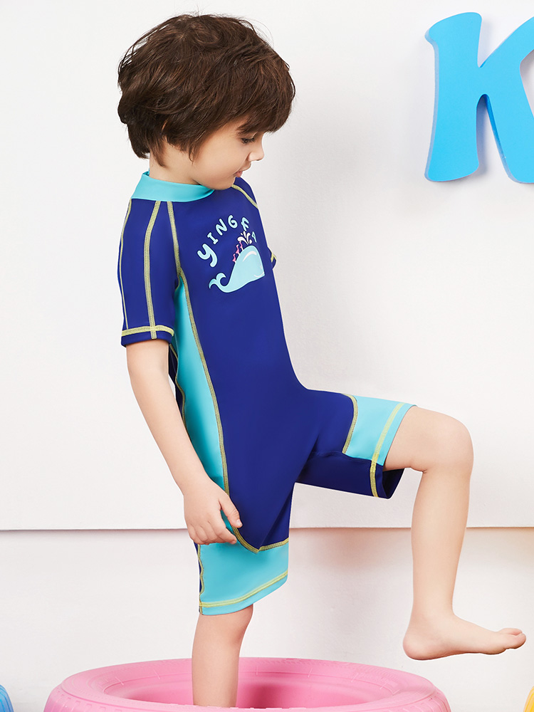 Y0512,短袖男童連體泳衣,圖片3