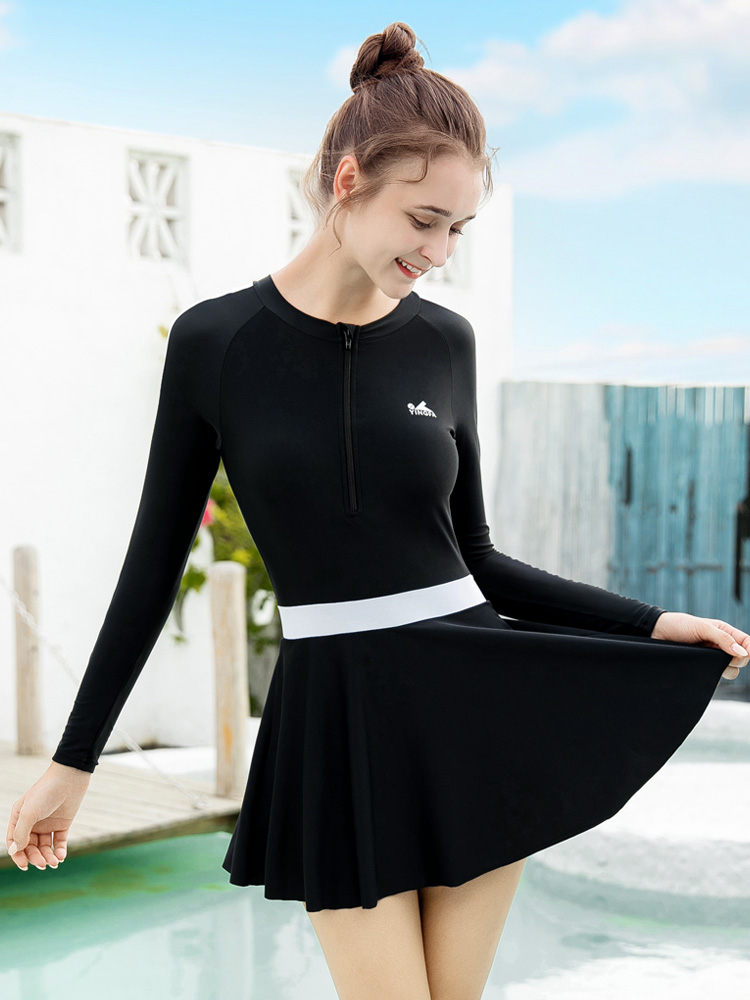 Y2115,連體裙式泳衣,圖片2