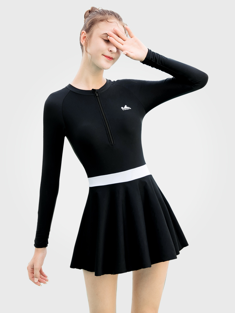 Y2115,連體裙式泳衣,圖片1