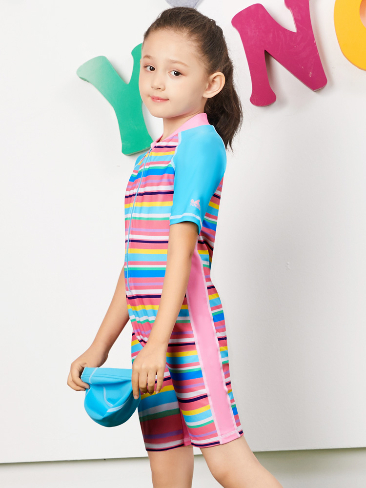 Y0390,女童連體短袖泳衣,圖片3
