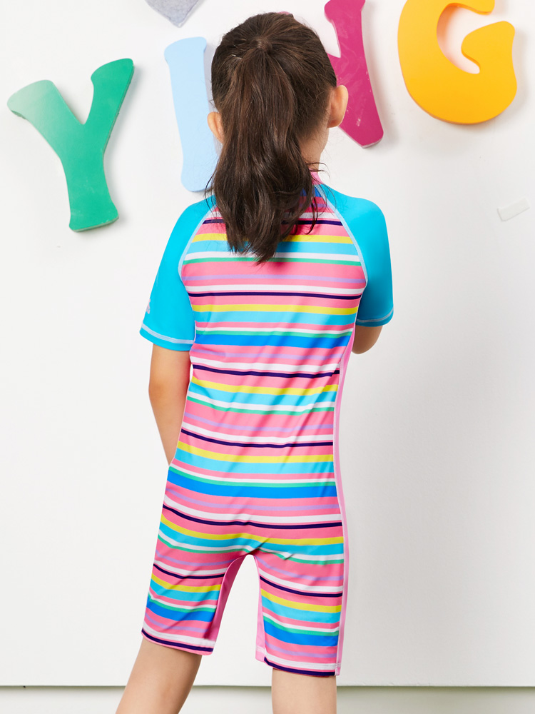 Y0390,女童連體短袖泳衣,圖片4