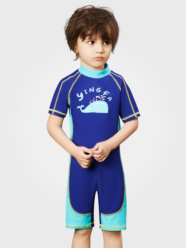 Y0512,短袖男童連體泳衣,圖片1