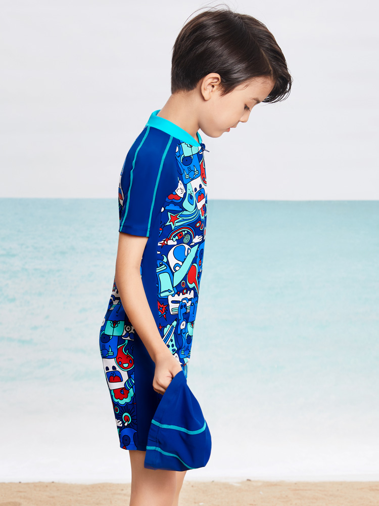 Y0507,男童連體游泳衣,圖片3