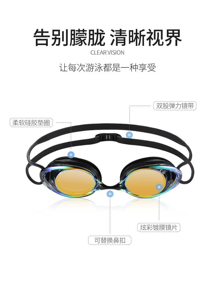 Y588AF(V),多彩鍍膜小框泳鏡,圖片4