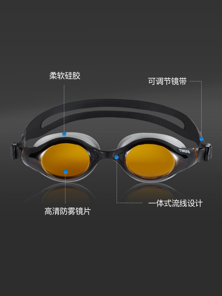 Y686AF,防霧大框高清泳鏡,圖片2