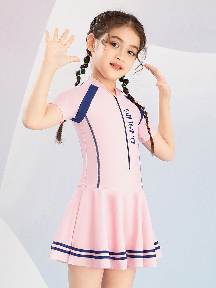 Y0537,女童裙式連體泳衣,圖片4