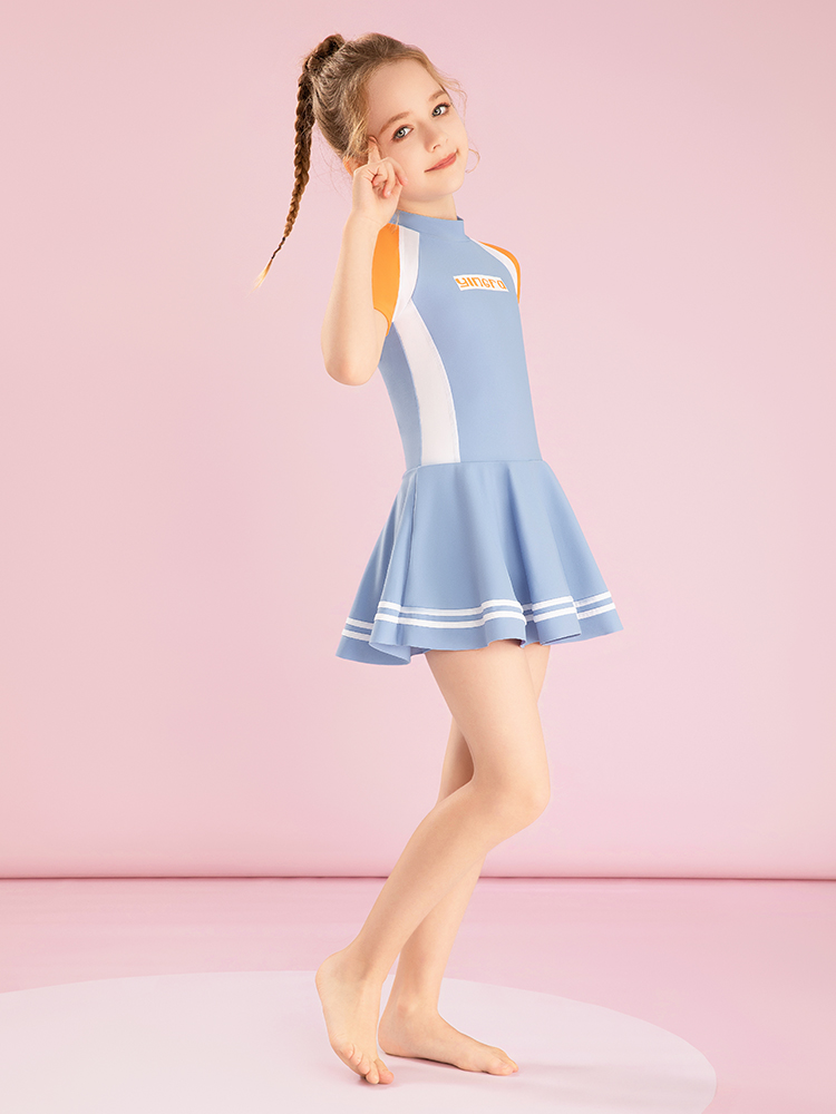 Y0538,女童裙式連體泳衣,圖片2