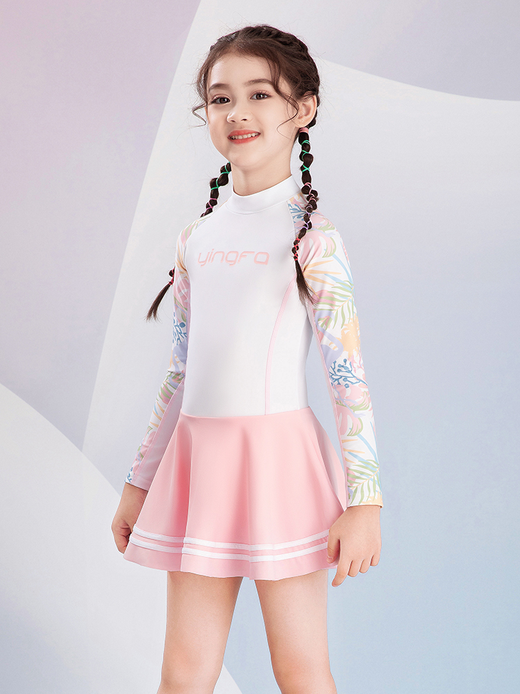 Y0535,女童裙式連體泳衣,圖片2