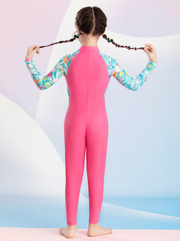 Y0549,兒童長袖連體游泳衣,圖片5