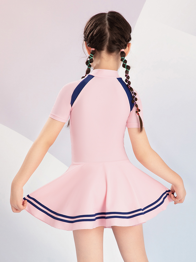 Y0537,女童裙式連體泳衣,圖片5