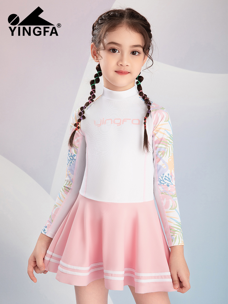 Y0535,女童裙式連體泳衣,圖片1