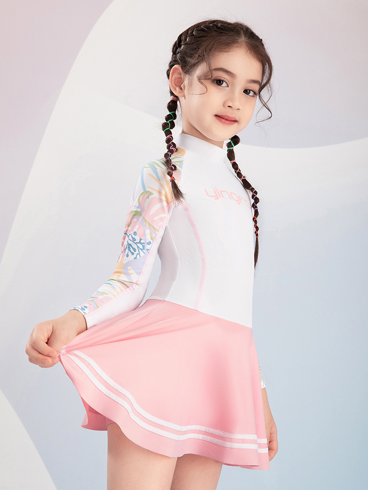 Y0535,女童裙式連體泳衣,圖片3