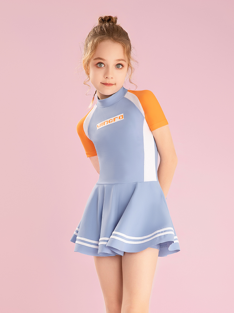 Y0538,女童裙式連體泳衣,圖片3