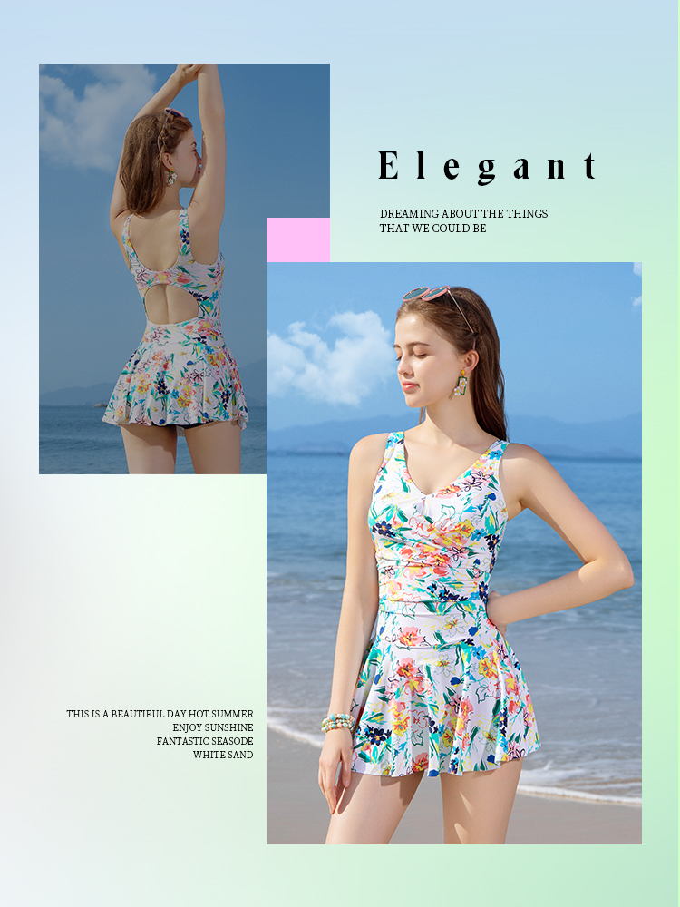 Y2307,連體裙式泳衣,圖片5