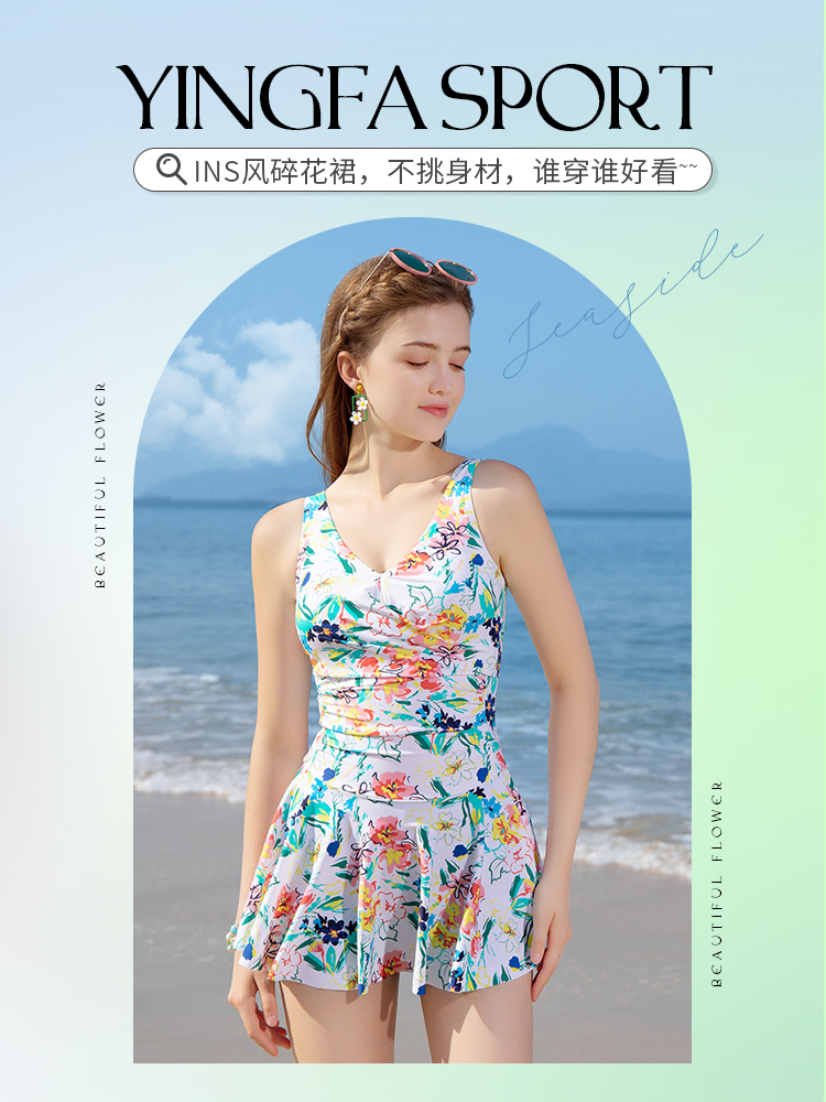 Y2307,連體裙式泳衣,圖片4