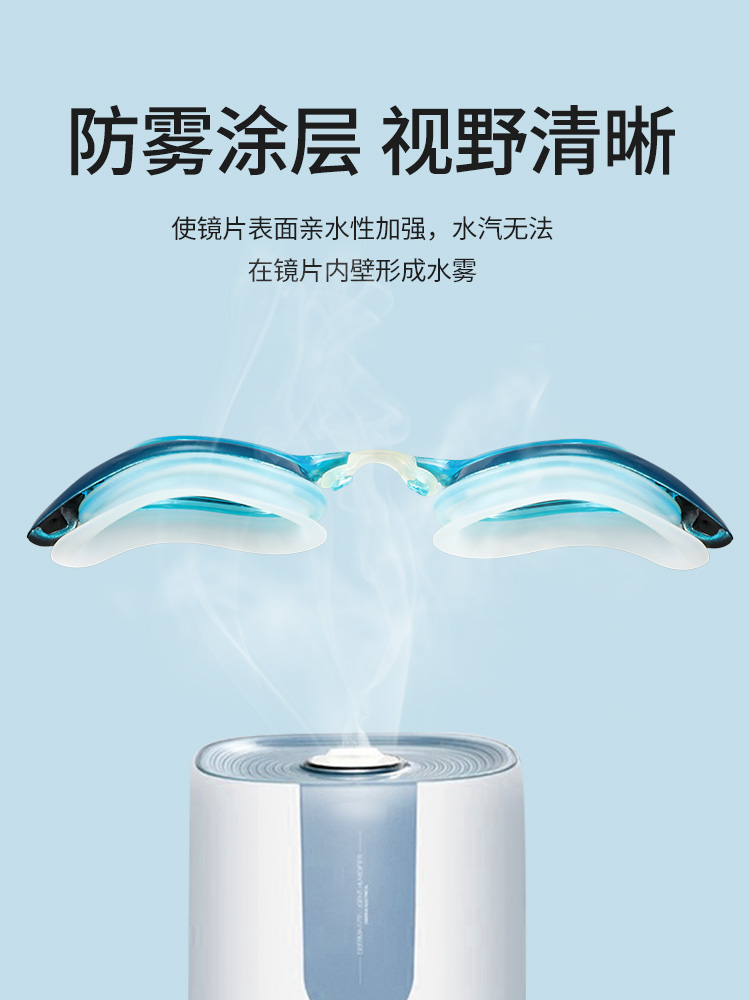 E810AF,防霧高清平光泳鏡,圖片3