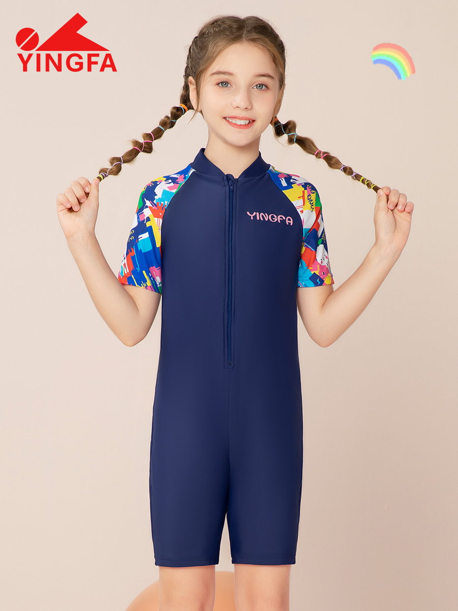 25U730,女童連體五分泳衣,圖片2