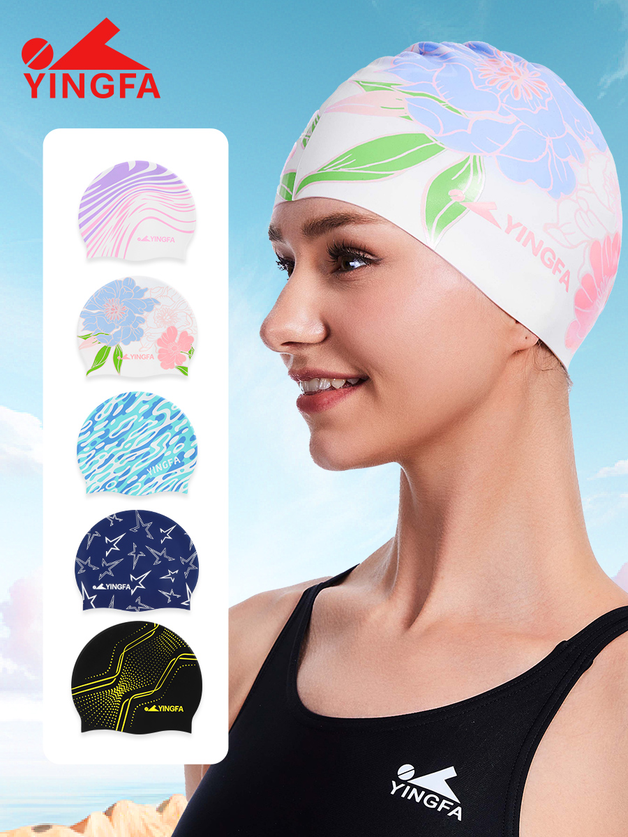 C0096,印花硅膠泳帽,圖片2